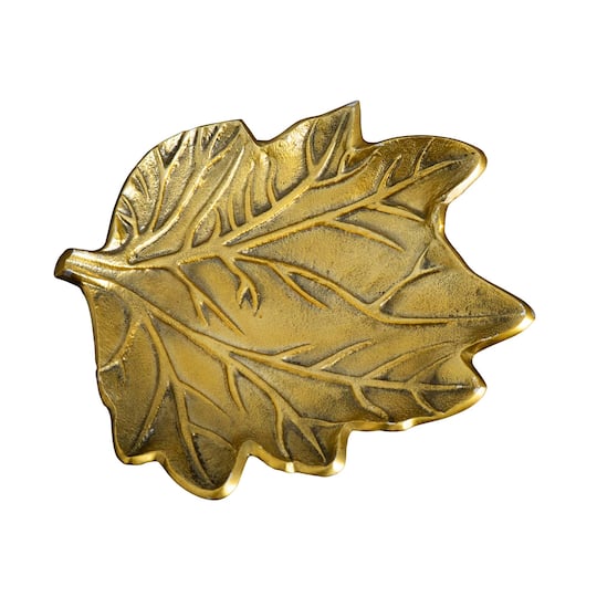10" Gold Tree of Life Leaf Decorative Accent Tray